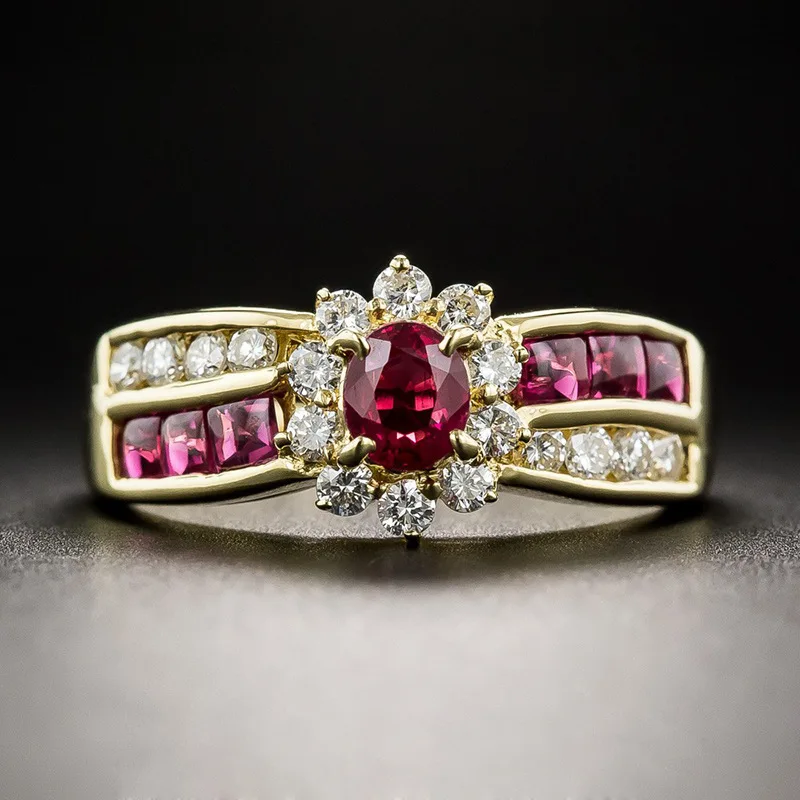 2018 New Fashion Women Jewelry Red Zircon Flower Ring Plated Gold Color Elegant Wedding Engagement Rings Wholesale bague femme
2018 New Fashion Women Jewelry Red Zircon Flower Ring Plated Gold Color Elegant Wedding Engagement Rings Wholesale bague femme