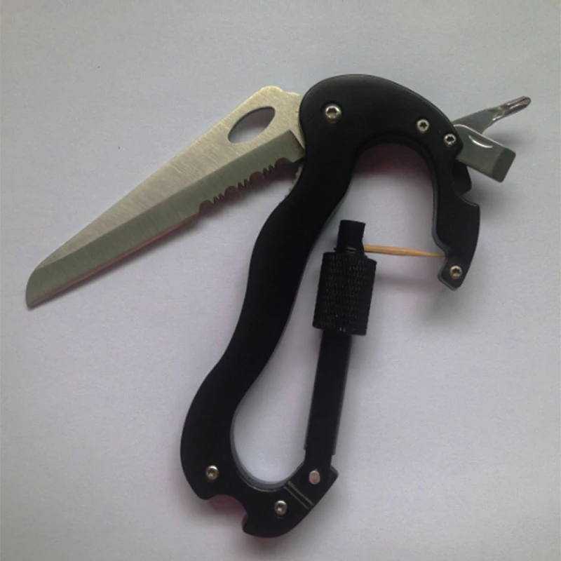 Multifunctional Outdoor Carabiner Hook Bottle Opener Quick Release Folding Knife Suvival Camping Army Pocket Multi Tool Knife
Multifunctional Outdoor Carabiner Hook Bottle Opener Quick Release Folding Knife Suvival Camping Army Pocket Multi Tool Knife