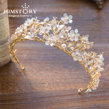 HIMSTORY Luxury Handmade Gold Princess Flower Butterfly Crstyal Hair Crown Fairy Bridal Wedding Hairwear Hair Accessory
HIMSTORY Luxury Handmade Gold Princess Flower Butterfly Crstyal Hair Crown Fairy Bridal Wedding Hairwear Hair Accessory