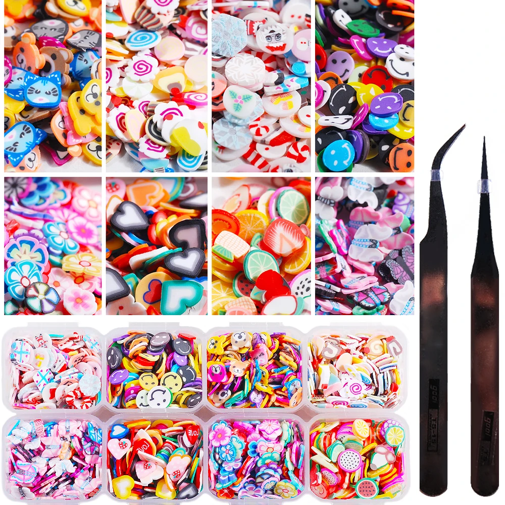1 Set 8 Cute Cartoon/Flower/Fruit Shapes/Butterfly Fimo Slices Slicing 3D Manicure Sticker Decoration Tips,Gift The 2 Tweezers
1 Set 8 Cute Cartoon/Flower/Fruit Shapes/Butterfly Fimo Slices Slicing 3D Manicure Sticker Decoration Tips,Gift The 2 Tweezers
