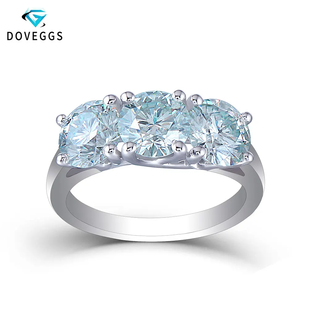 DovEggs Elegant 3CTW 6.5mm Slight Blue Moissanite Sterling Solid 925 Silver Three Stone Engagement Ring for Women Wedding Gift
DovEggs Elegant 3CTW 6.5mm Slight Blue Moissanite Sterling Solid 925 Silver Three Stone Engagement Ring for Women Wedding Gift