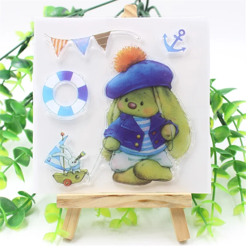 1 Sheet Cute Rabbit Transparent Clear Silicone Stamps for DIY Scrapbooking/Card Making/Kids Fun Decoration Supplies | Дом и сад
