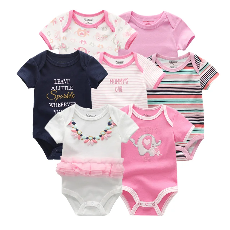 7Pcs/Lot Newborn Baby Rompers Clothing sets Cotton baby jumpsuits Roupa De Bebe Baby boy girl Clothes