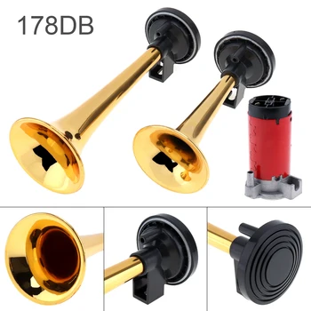 12V 178dB Super Loud Dual Tone Air Horn Tubes Set Trumpet Compressor with Relay and Air Hose Fit for Motorcycle Car Boat Truck
12V 178dB Super Loud Dual Tone Air Horn Tubes Set Trumpet Compressor with Relay and Air Hose Fit for Motorcycle Car Boat Truck