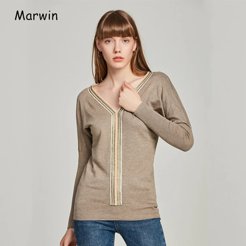 Marwin 2019 New-coming Casual V-Neck Pullovers Beading Solid Women Sweaters Fashion winter knitted sweater Soft warm autumn
Marwin 2019 New-coming Casual V-Neck Pullovers Beading Solid Women Sweaters Fashion winter knitted sweater Soft warm autumn