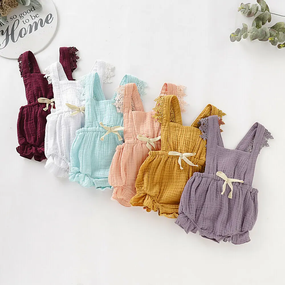 0-24M Newborn Toddler Baby Girl Lace Solid Romper Ruffle Bowknot Cotton Flutter Sleeve One-Piece Jumpsuit Summer Outfits Clothes
0-24M Newborn Toddler Baby Girl Lace Solid Romper Ruffle Bowknot Cotton Flutter Sleeve One-Piece Jumpsuit Summer Outfits Clothes
