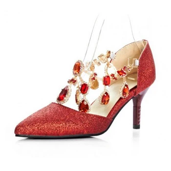 Large Size Shoes 61-62 Yards Diamond Single Shoes Pointed Korean Red Sequined Wedding Shoes With High Heels Big W521
Large Size Shoes 61-62 Yards Diamond Single Shoes Pointed Korean Red Sequined Wedding Shoes With High Heels Big W521