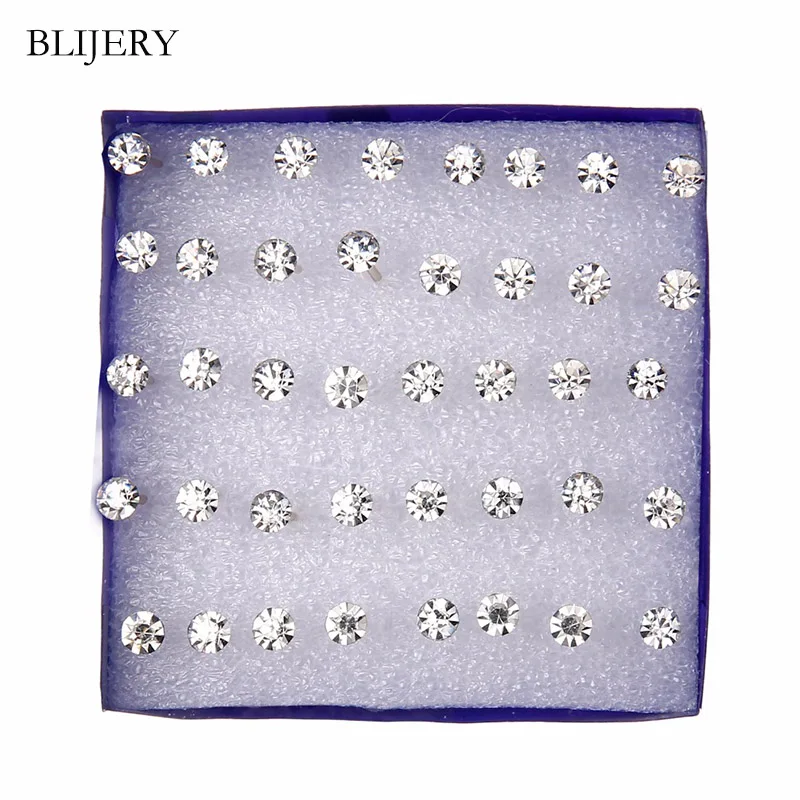 BLIJERY 20 Pairs/pack Clear Crystal Earrings Set For Women Earrings Jewelry Fashion Rhinestones Stud Earrings Femme brincos
BLIJERY 20 Pairs/pack Clear Crystal Earrings Set For Women Earrings Jewelry Fashion Rhinestones Stud Earrings Femme brincos