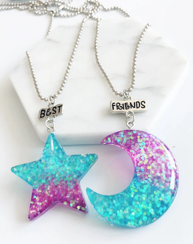 2PCS/set Kids "Best Friends" BFF Necklaces For Children Star & Moon Pendant Necklace Jewelry, Birthday Gift
2PCS/set Kids "Best Friends" BFF Necklaces For Children Star & Moon Pendant Necklace Jewelry, Birthday Gift