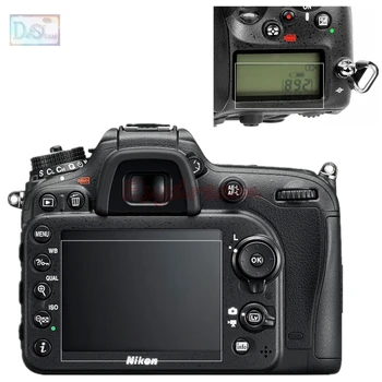 니콘 카메라용 자체 접착 유리 필름, 메인 LCD, 탑 숄더 정보, 화면 보호기 가드 커버, D7100, D7200