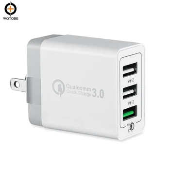 

WOTOBE [ QC 3.0 + 2 USB ] Fast Wall Charger 3 Ports mobile phone charger Quick Charging Qualcomm Qucik Charge 3.0 Travel