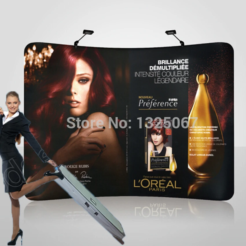 10ft Tension Fabric Trade Show Display Booth Backdrop Wall with Custom Graphic Exhibition Expo Adverting Equipment | Дом и сад