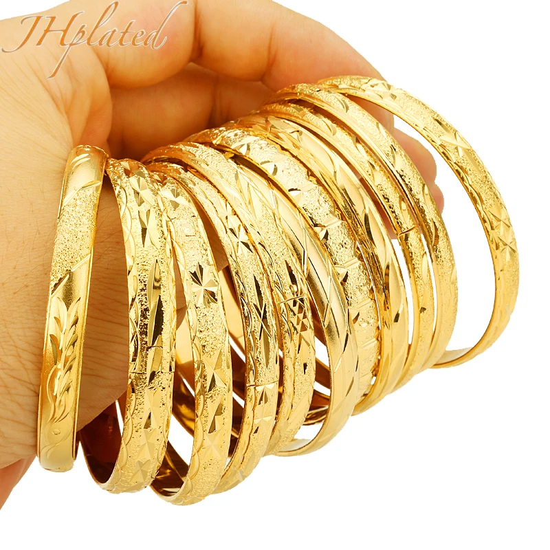 1pcs 64mm/8mm width Dubai Gold Bangles for Women/Men Bracelets African European Ethiopia Bangles girls Jewelry bride gift
1pcs 64mm/8mm width Dubai Gold Bangles for Women/Men Bracelets African European Ethiopia Bangles girls Jewelry bride gift