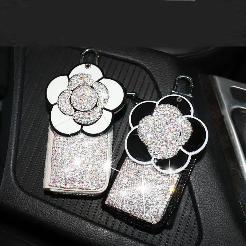 Rhinestone Crystal Camellia Mirror Key Case Car Key Wallets Leather Universal Key Cover Holder Driver's license for Women Girls
Rhinestone Crystal Camellia Mirror Key Case Car Key Wallets Leather Universal Key Cover Holder Driver's license for Women Girls