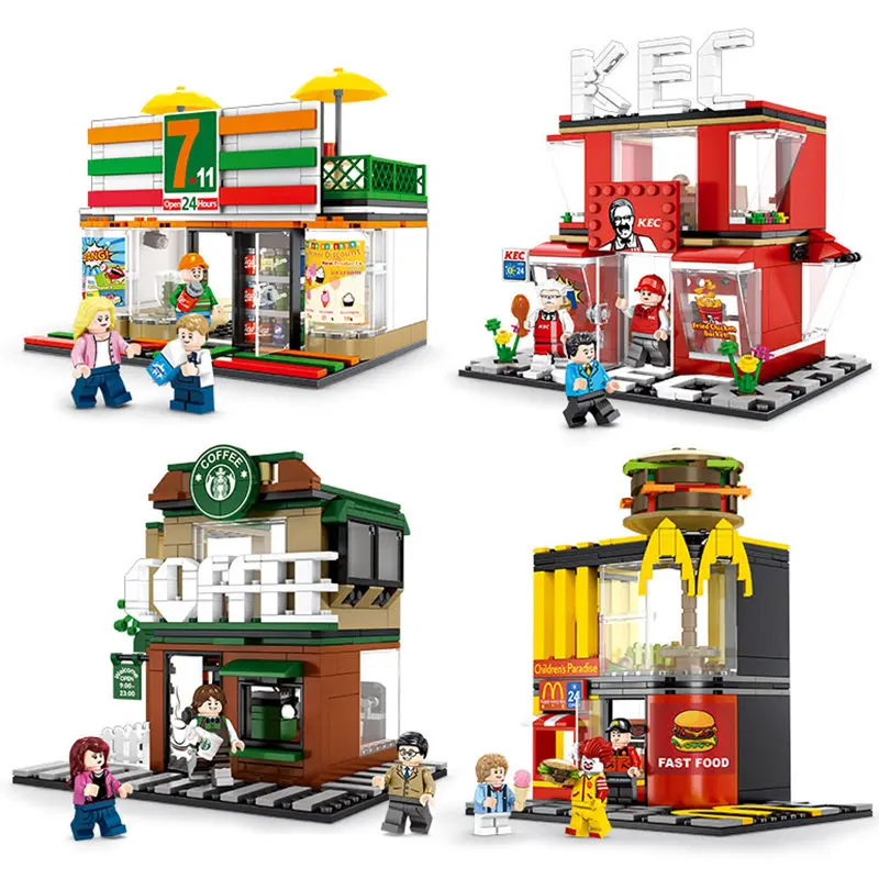 2019 NEW City Street View Convenience Fried Chicken Coffee Burger Shop Building Blocks Sets Bricks Model Kids Toys
2019 NEW City Street View Convenience Fried Chicken Coffee Burger Shop Building Blocks Sets Bricks Model Kids Toys