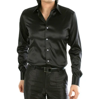 Black Leisure Clothing Wedding Prom Emulation Silk Long Sleeve Shirts Men's Casual Shirt Shiny Satin Formal Party Shirt
Black Leisure Clothing Wedding Prom Emulation Silk Long Sleeve Shirts Men's Casual Shirt Shiny Satin Formal Party Shirt
