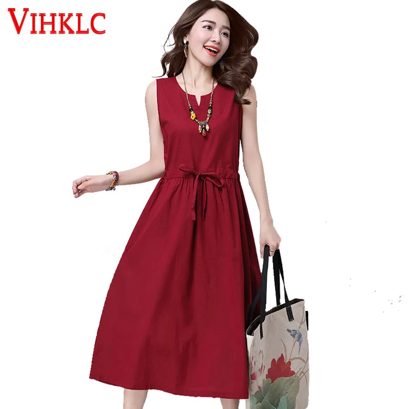 Women Dresses New National wind Summer Women Dress Sleeveless Pure color V-Neck Women Casual Dress Large Size S-XXL A636
Women Dresses New National wind Summer Women Dress Sleeveless Pure color V-Neck Women Casual Dress Large Size S-XXL A636
