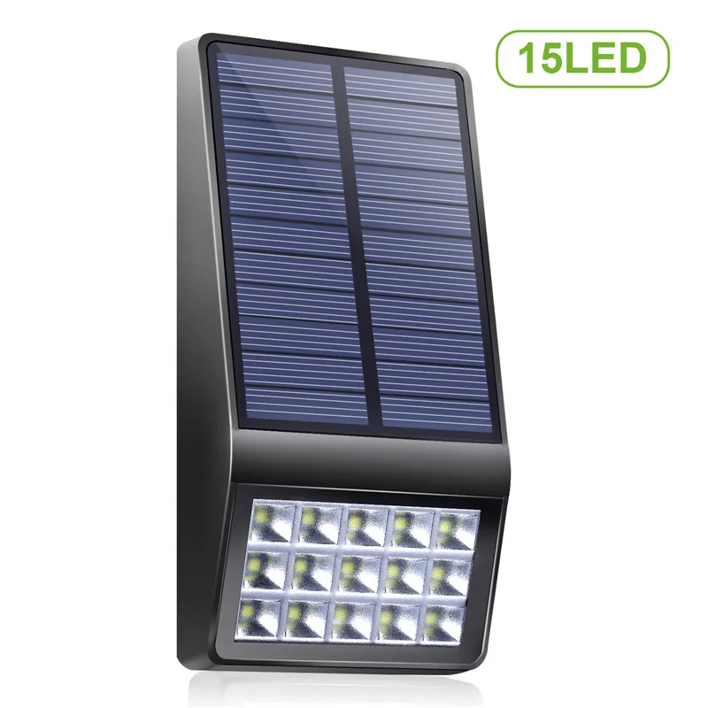 Solar Lights Outdoor - 15 LED Solar Powered Lights DIM Light with Motion Sensor Mode Wireless Waterproof Security Night Lighting for Garden Patio Yard Path Fence Step Deck (3)