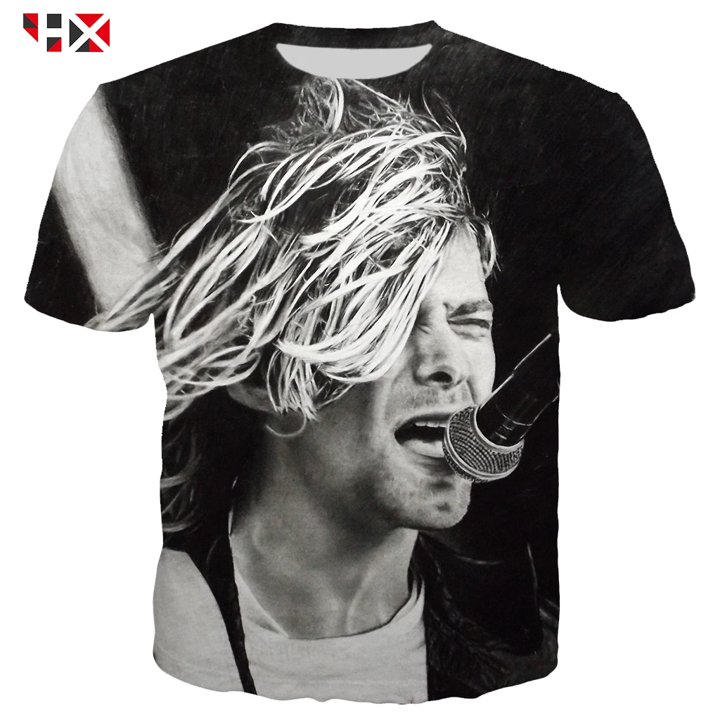 Summer Men T Shirt 3D Print Singer Kurt Donald Cobain Star T Shirt Men/Women Short Sleeve Harajuku Streetwear Tops Pullover S22
Summer Men T Shirt 3D Print Singer Kurt Donald Cobain Star T Shirt Men/Women Short Sleeve Harajuku Streetwear Tops Pullover S22