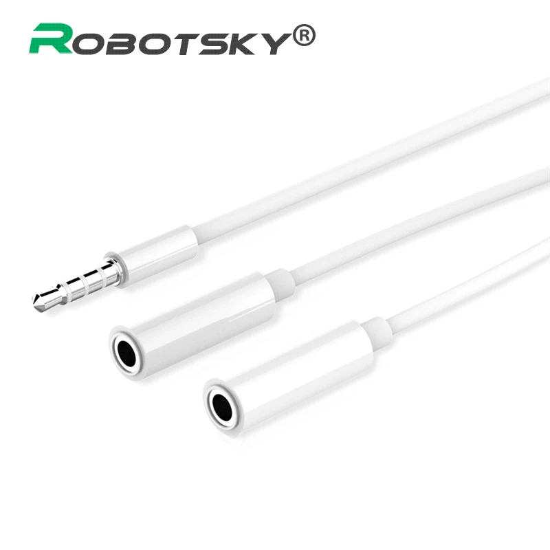 Robotsky 3.5mm Earphone Audio Splitter 1 Male to 2 Female Audio Adapter Mobile Phone Extension Cable for Headset Laptop Speaker
Robotsky 3.5mm Earphone Audio Splitter 1 Male to 2 Female Audio Adapter Mobile Phone Extension Cable for Headset Laptop Speaker