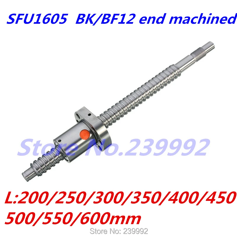 SFU1605 200 250 300 350 400 450 500 550 600 700 800 mm C7 ball screw with single ball nut BK/BF12 end machined
SFU1605 200 250 300 350 400 450 500 550 600 700 800 mm C7 ball screw with single ball nut BK/BF12 end machined