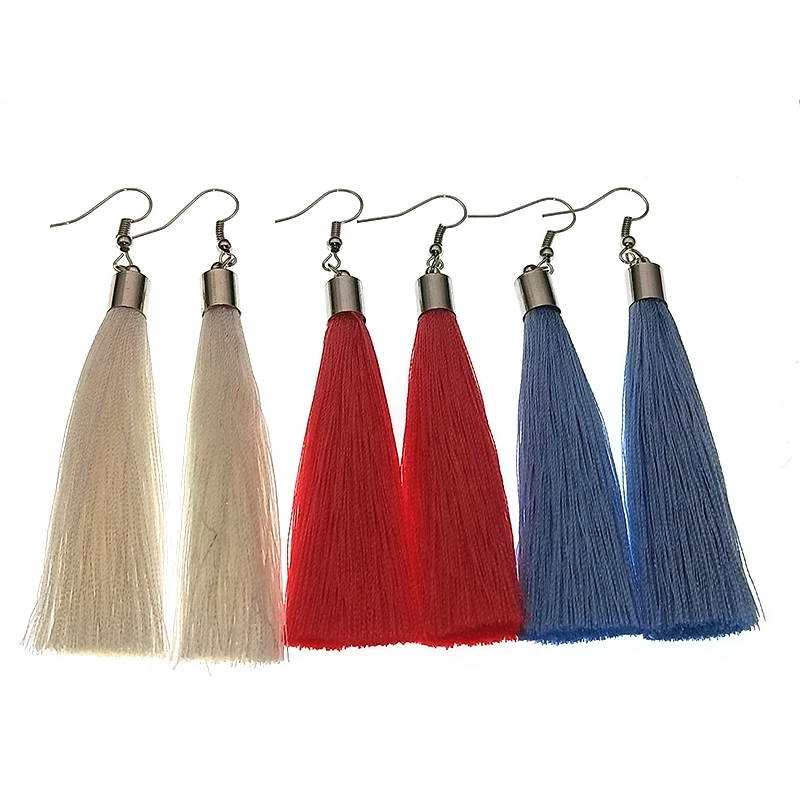 Brand Tassel Earrings Women Fashion Jewelry Bohemian Drop Dangle Long Earrings Silk Fabric Ethnic Vintage Earrings 9cm Length
Brand Tassel Earrings Women Fashion Jewelry Bohemian Drop Dangle Long Earrings Silk Fabric Ethnic Vintage Earrings 9cm Length