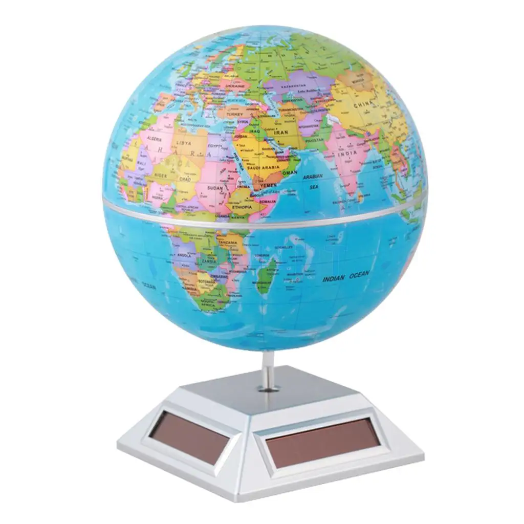 Solar Powered Self Rotating World Globe Geography Atlas Toy Home Office Book Desk Ornament Student Kids Educational Toy
Solar Powered Self Rotating World Globe Geography Atlas Toy Home Office Book Desk Ornament Student Kids Educational Toy