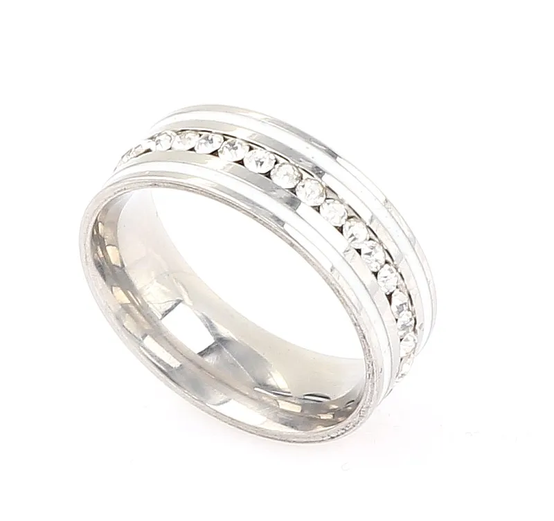 Fashion Jewelry Black 8MM Silver CZ Inlay 316L Stainless Steel Ring Engagement Wedding Party Bride Xams Gift Size 7,8,9,10,11
Fashion Jewelry Black 8MM Silver CZ Inlay 316L Stainless Steel Ring Engagement Wedding Party Bride Xams Gift Size 7,8,9,10,11