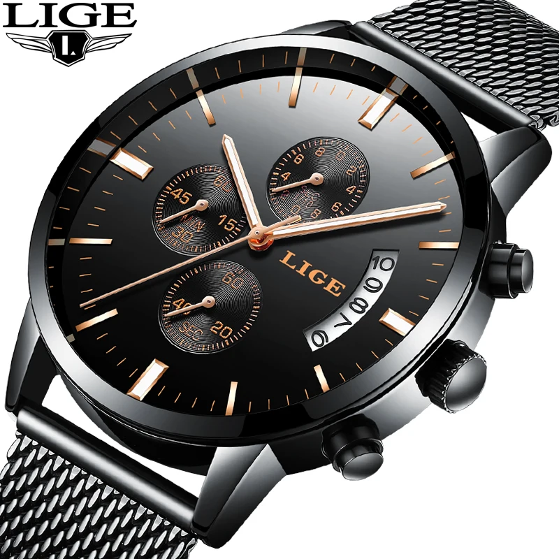 LIGE Mens Watches Top Brand Luxury Business Waterproof Quartz Watch Men Sports Full Steel Automatic Date Clock Relogio Masculin
LIGE Mens Watches Top Brand Luxury Business Waterproof Quartz Watch Men Sports Full Steel Automatic Date Clock Relogio Masculin