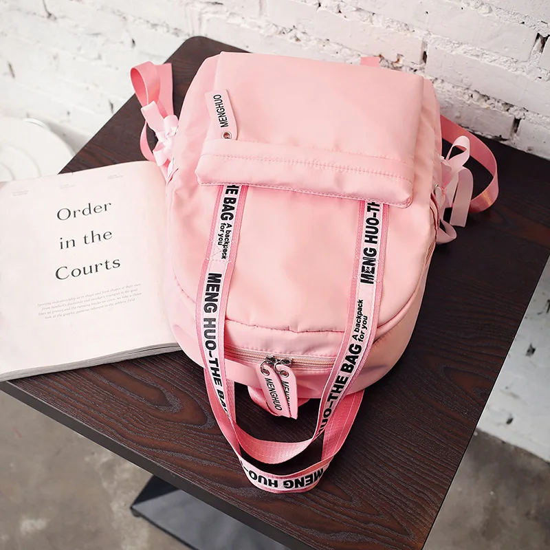 Menghuo Large Capacity Backpack Women Preppy School Bags For Teenagers Female Nylon Travel Bags Girls Bowknot Backpack Mochilas (38)