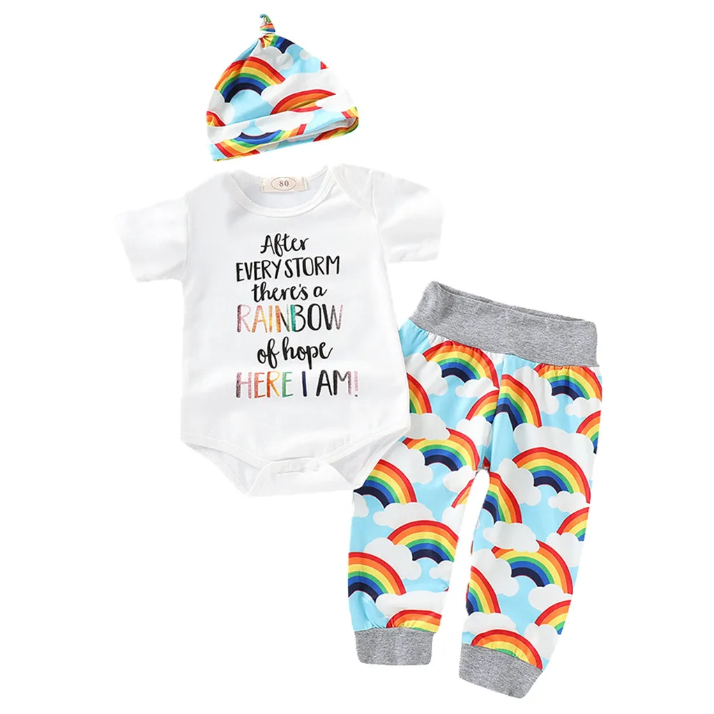 Фото Комплекты одежды для малышей топы с короткими рукавами и буквенным принтом | Комплекты одежды для малышей (32985946456)