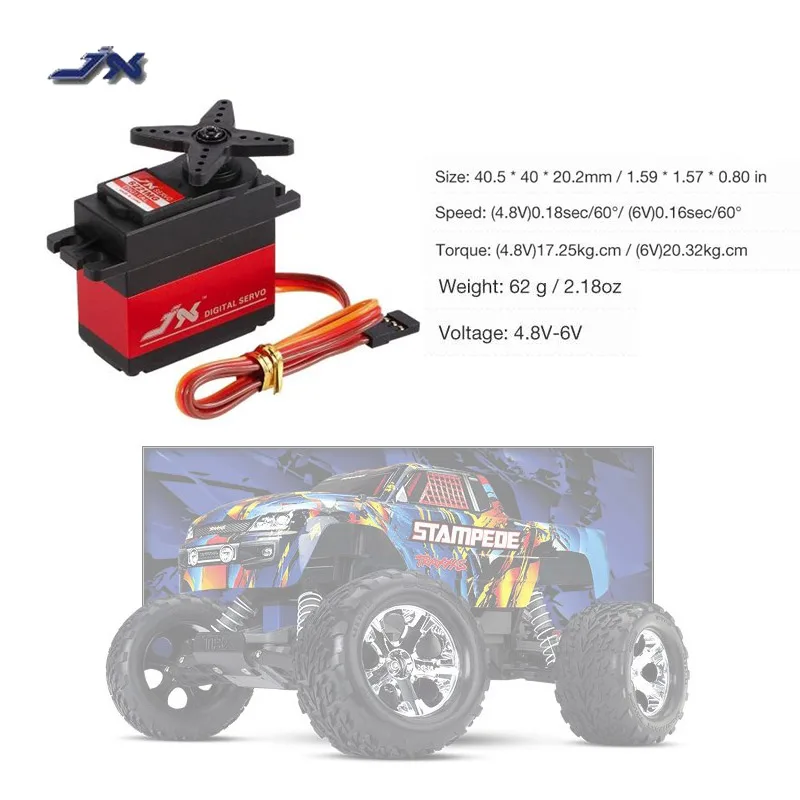 JX PDI-6221MG 20kg Torque 4.8V-6V Metal Gear Digital Servo Aluminums Case for 1/10 1/8 RC Car Truck Monster Airplane Helicopter
JX PDI-6221MG 20kg Torque 4.8V-6V Metal Gear Digital Servo Aluminums Case for 1/10 1/8 RC Car Truck Monster Airplane Helicopter