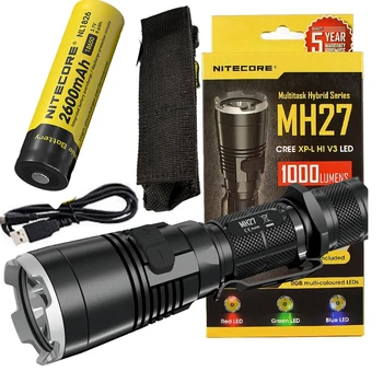 LED Outdoor Flashlight NITECORE MH27 Multitask Torch max.1000LM beam distance 462meter Tactical light with 18650 battery
LED Outdoor Flashlight NITECORE MH27 Multitask Torch max.1000LM beam distance 462meter Tactical light with 18650 battery