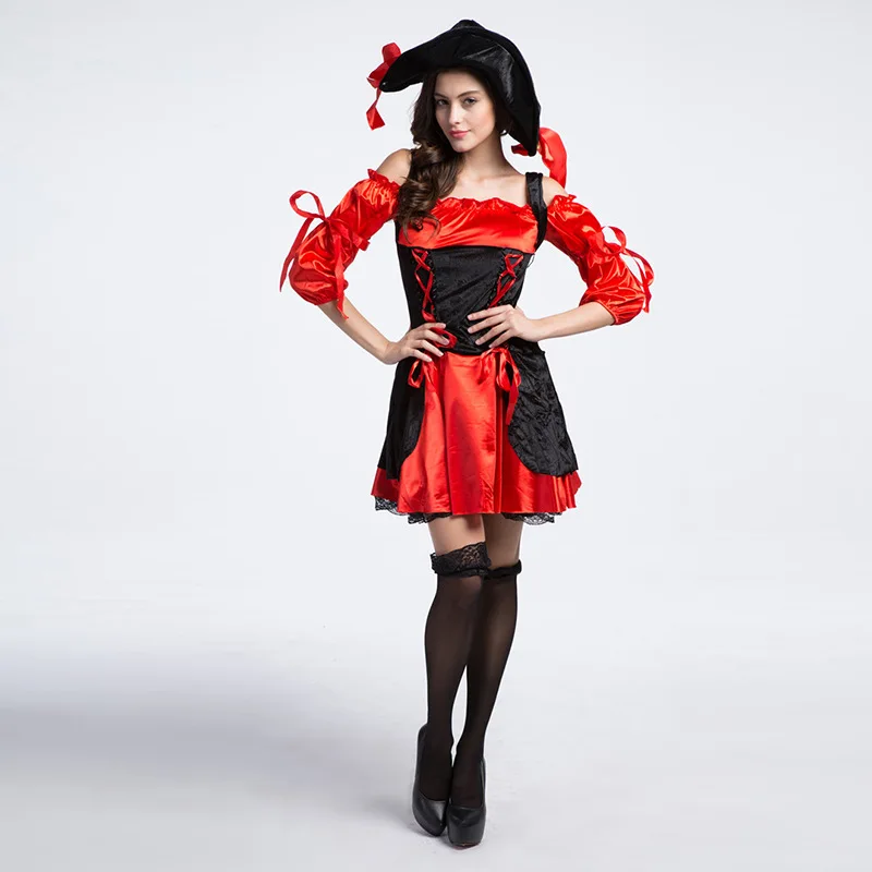 Halloween party women red Pirate costumes Performance game cosplay for girls Free shipping
Halloween party women red Pirate costumes Performance game cosplay for girls Free shipping