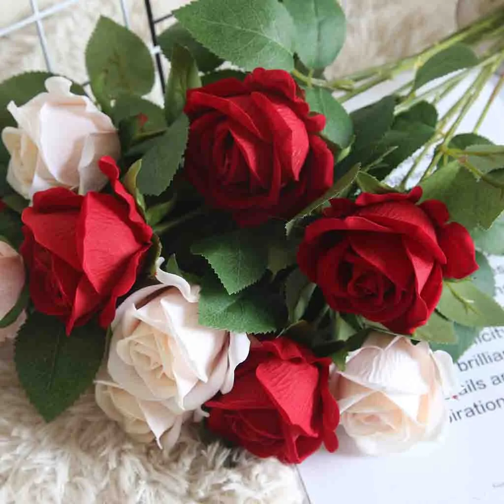Decoratives Artificial Flowers Bouquets Artificial Fake Roses Flannel Bridal Bouquet Wedding Party Decor Home Beautiful Flower
Decoratives Artificial Flowers Bouquets Artificial Fake Roses Flannel Bridal Bouquet Wedding Party Decor Home Beautiful Flower