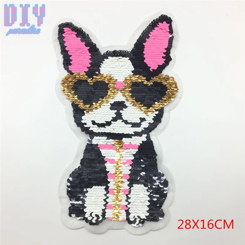 Dog with glasses Reverse Sequins Sew On Patches for Summer T Shirt clothes Clothing Reversible Change Color Patch Applique
Dog with glasses Reverse Sequins Sew On Patches for Summer T Shirt clothes Clothing Reversible Change Color Patch Applique