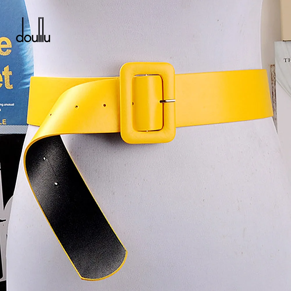 2018 wide strap Female belt PU dress canonicals Unique Smooth buckle Men women's Belt yellow Length 105cm
2018 wide strap Female belt PU dress canonicals Unique Smooth buckle Men women's Belt yellow Length 105cm