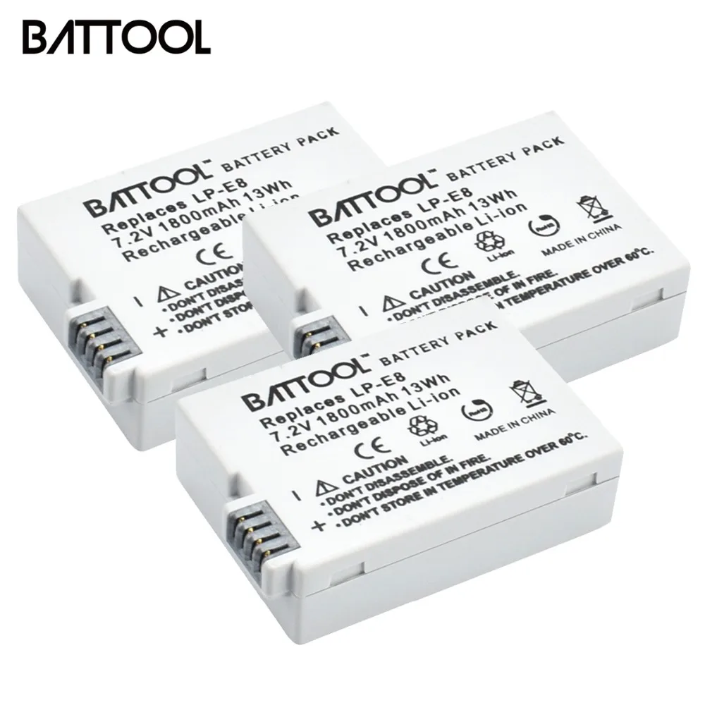 3Pack LP-E8 LP E8 LPE8 Camera Battery Pack For Canon EOS 550D 600D 650D 700D Kiss X4 X5 X6i X7i Rebel T2i T3i T4i T5i Batteries
3Pack LP-E8 LP E8 LPE8 Camera Battery Pack For Canon EOS 550D 600D 650D 700D Kiss X4 X5 X6i X7i Rebel T2i T3i T4i T5i Batteries