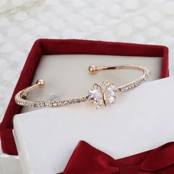 MINHIN New Arrival Romantic Butterfly Design Cuff Bracelet High Quality Golden Plated Wedding Bracelet Girl's Banquet Accessory
MINHIN New Arrival Romantic Butterfly Design Cuff Bracelet High Quality Golden Plated Wedding Bracelet Girl's Banquet Accessory