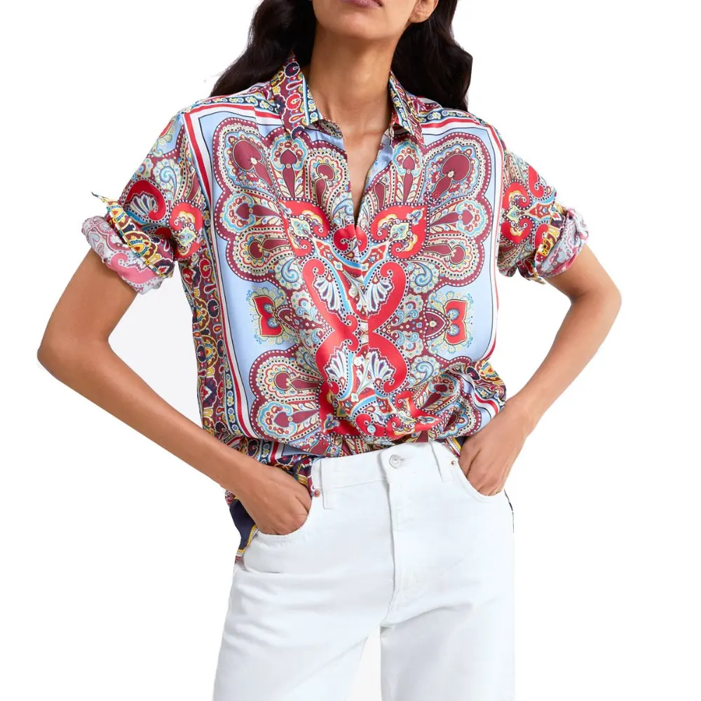 2019 za women clothes summer women's loose print blouses LAPEL collar FLORAL blouse shirts With omens Blusas Feminina Blouse
2019 za women clothes summer women's loose print blouses LAPEL collar FLORAL blouse shirts With omens Blusas Feminina Blouse