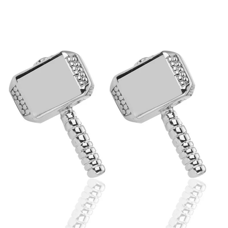 

C-MAN Luxury shirt Silvery hammer metal cufflink for mens Brand cuff buttons cuff links High Quality abotoaduras Jewelry