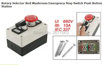 Rotary Selector Red Mushroom Emergency Stop Switch Push Button Station 2 positions
Rotary Selector Red Mushroom Emergency Stop Switch Push Button Station 2 positions