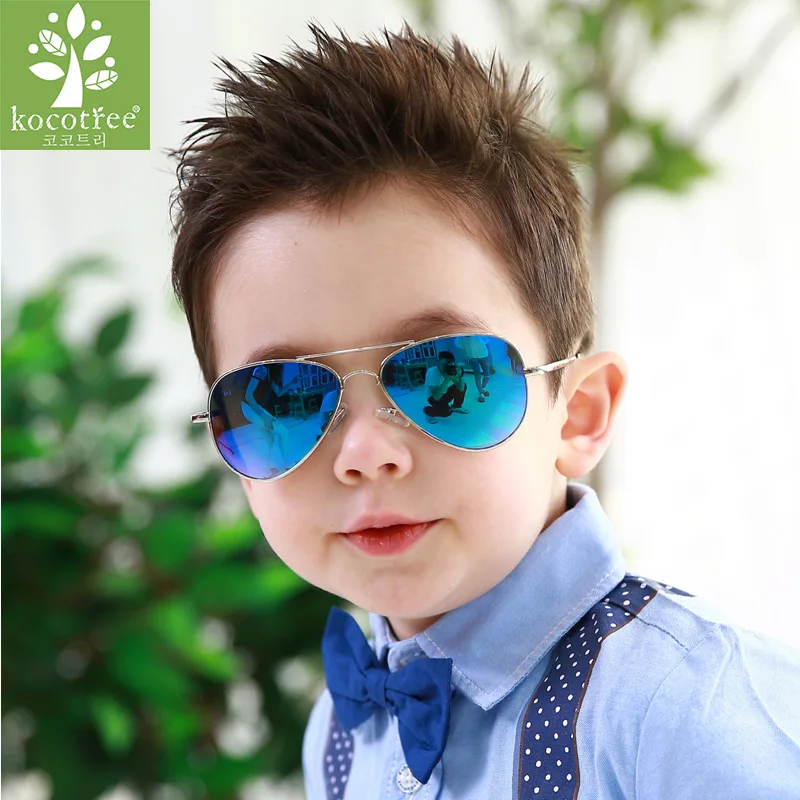 Kocotree Fashion Kids Aviator Sunglasses Kids Boys Girls Classic Design Silver Frame Blue Lens Pilot Sun Glasses For Children Sadoun.com