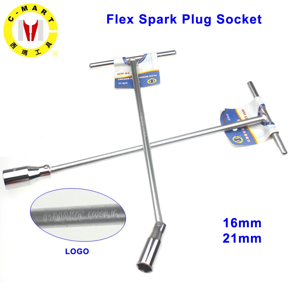 C-MART Tools CR-V T-Handle Universal Flex Joint Spark Plug Socket Wrench 16mm 21mm Remover Installer Auto Car Repair Tool F0298
C-MART Tools CR-V T-Handle Universal Flex Joint Spark Plug Socket Wrench 16mm 21mm Remover Installer Auto Car Repair Tool F0298