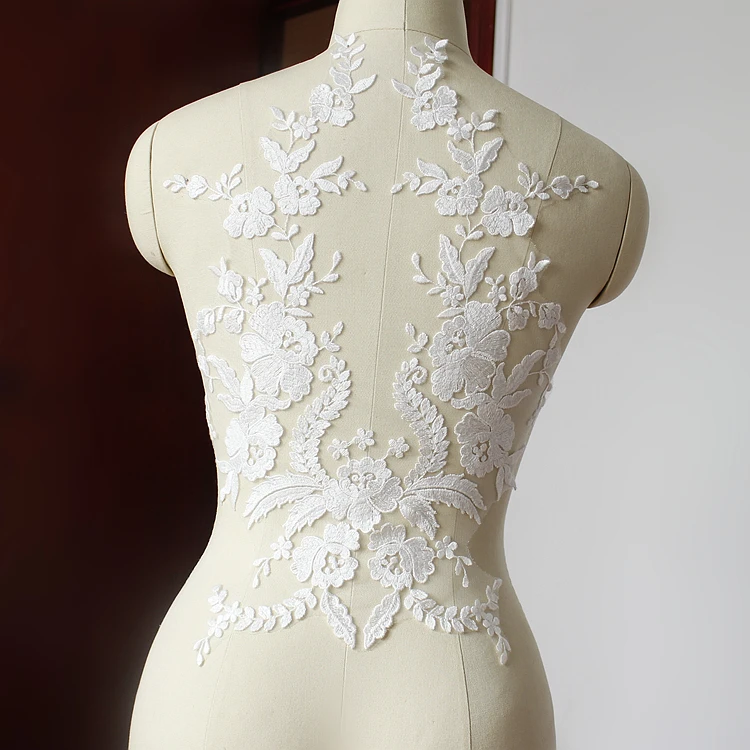 Black and off white cotton thread lace flower applique lace fabric high-grade wedding dress accessories diy lace trim Very large
Black and off white cotton thread lace flower applique lace fabric high-grade wedding dress accessories diy lace trim Very large