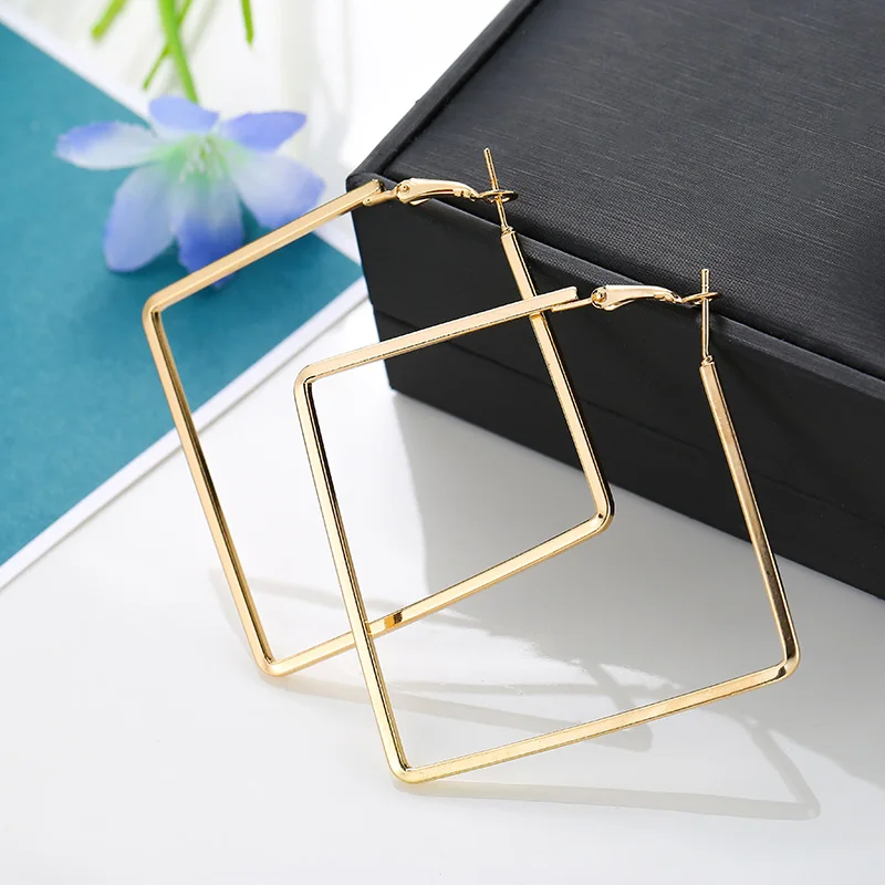 Punk Style Hyperbole Geometric Square Earrings For Women Party Jewelry Female Metal Silver Gold Large Hoop Earring Brinco Bijoux
Punk Style Hyperbole Geometric Square Earrings For Women Party Jewelry Female Metal Silver Gold Large Hoop Earring Brinco Bijoux