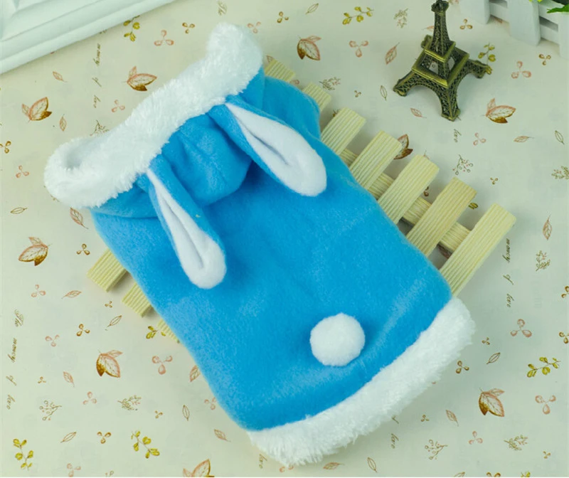 Cute Dog Puppy Rabbit Costume Christmas Pet Dog Clothes Cat Rabbit Hat Hoodie Coat Jackets Winter Warm FleeceDog Outfit (1)