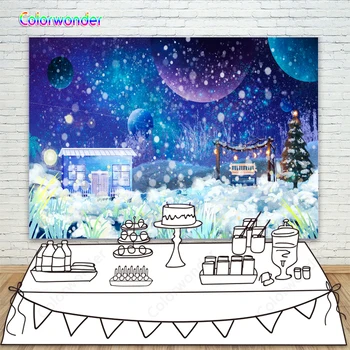 Fairy Tale World Purple with Blue Planets with Snow Background Photography Small Town with Green Christmas Trees Night Backdrop
Fairy Tale World Purple with Blue Planets with Snow Background Photography Small Town with Green Christmas Trees Night Backdrop