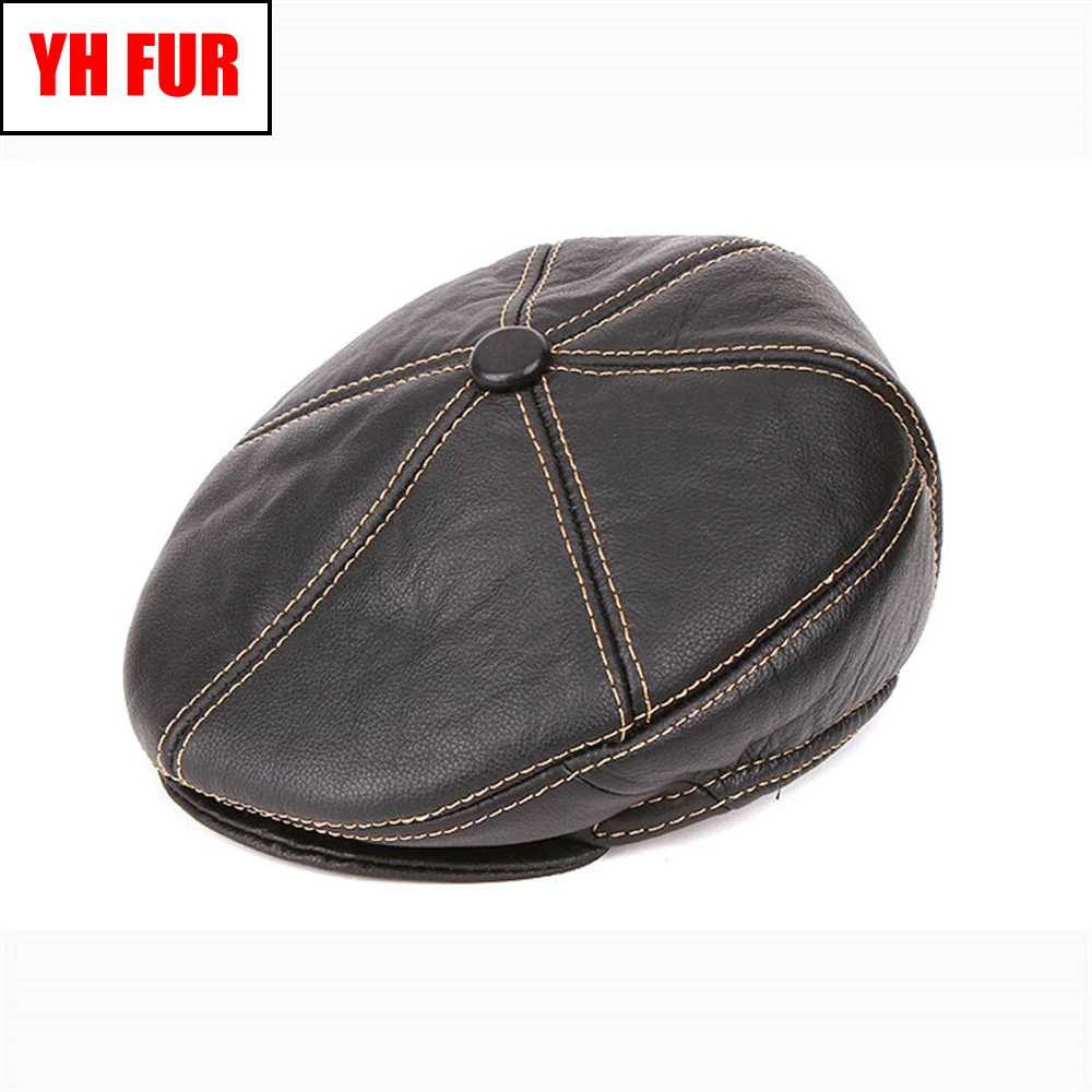 New Fashion Leather Hat Men's Cowhide Leather Hat Beret Outdoor Cap Autumn Winter Men Genuine Leather Caps Wholesal Retail
New Fashion Leather Hat Men's Cowhide Leather Hat Beret Outdoor Cap Autumn Winter Men Genuine Leather Caps Wholesal Retail
