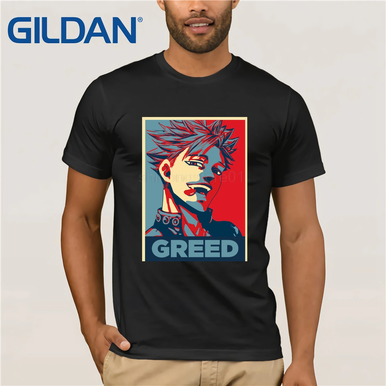 Фото GILDAN Graphic Ban Greed Seven deadly Sins Hope футболка популярные мужские мягкие футболки с